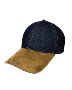 Baseball Cap Denim and Suede 6 Panel