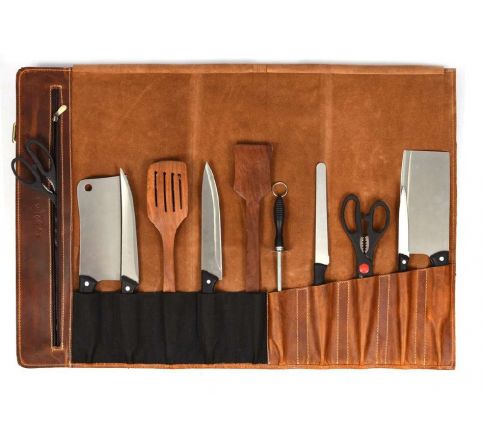 Kitchen Accessories Leather Tool Roll With Strap