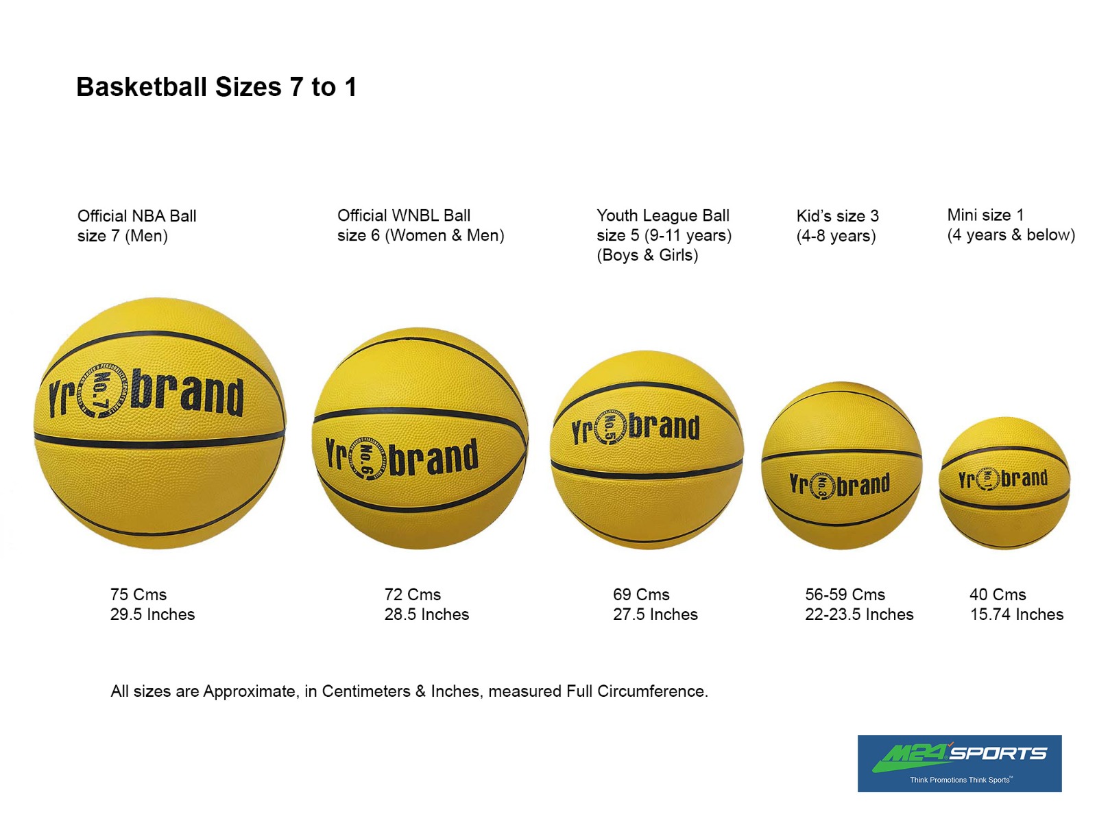 Spalding Basketball Size Chart